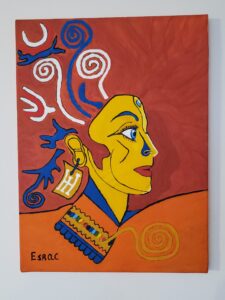 Redhead with blue eyes