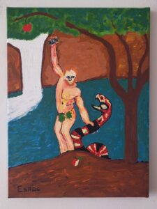 Adam killing the snake